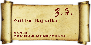 Zeitler Hajnalka névjegykártya